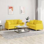 vidaXL Set de canapele cu perne, 2 piese, galben deschis, textil GartenMobel Dekor (3202107) Canapea