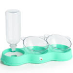 Linomag Bol ortopedic dublu pentru pisici cu reumplere automata a apei, Linomag®, 500ml, 37x24x15 cm, Verde fistic (bov)