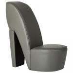 vidaXL Scaun, design toc înalt, gri, piele ecologică (248651)