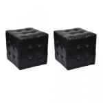 vidaXL Set 2 taburete, Negru (60740)