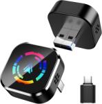 Techstar Adaptor Wireless Apple CarPlay & Android Auto 2-in-1 Techstar M17+, USB/USBC Plug & Play, Wi-Fi 5.8GHz + Bluetooth, Mini Compact, Conectare Automata, Sticla LED (SKU3639)