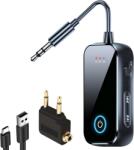 Techstar Adaptor Audio Bluetooth 6.0 Techstar T80 TX/RX 2in1, Jack 3.5mm, Dual Connection, Microfon, USB-C, pentru TV/PC/Auto/Avion (SKU3641)