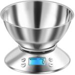 Arvada Cantar de bucatarie Arvada® SmartWeigh XF-07, Display iluminat, Functie tara, Functie temperatura, dimensiune 20x20x15cm 5 Kg, Full Inox (sid816) Cantare de bucatarie