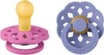 BIBS - Set 2 suzete Boheme Latex, tetina rotunda, 0 luni +-Bubblegum/Peri (230248)
