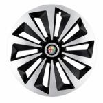 AutoHelix MSA Set 4 capace roti Fox Gri-Negru R16 Compatibil Cu Alfa Romeo (6143)