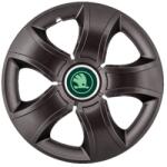 AutoHelix MSA Set 4 Capace Roti 15 inchi (R15) Bis Negru, , Compatibile Cu Skoda Verde (20240)
