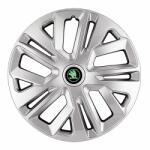 AutoHelix MSA Set 4 Capace Roti 15 inchi (R15) Raven Gri, pentru Skoda Verde (20248)