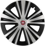 AutoHelix MSA Set 4 capace roti Glory Gri-Negru R14, Compatibil Cu Fiat (2173)