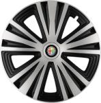 AutoHelix MSA Set 4 capace roti Glory Gri-Negru R16, Compatibil Cu Alfa Romeo (2154)