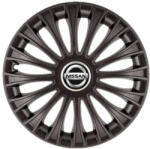 AutoHelix MSA Set 4 Capace Roti 15 inchi (R15) Dino Negru, Compatibile cu Nissan (3974)