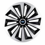 AutoHelix MSA Set 4 capace roti Fox Gri-Negru R16 Compatibil Cu Ford (6167)
