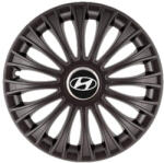 AutoHelix MSA Set 4 Capace Roti 15 inchi (R15) Dino Negru, Compatibile cu Hyundai (3964)