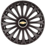 AutoHelix MSA Set 4 Capace Roti 15 inchi (R15) Dino Negru, Compatibile cu Chevrolet (3957)