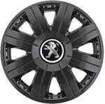 AutoHelix MSA Set 4 Capace Roti 15 inchi (R15) Cosmos Negru, Compatibile cu Peugeot (3843)