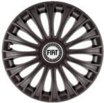 AutoHelix MSA Set 4 Capace Roti 15 inchi (R15) Dino Negru, Compatibile cu Fiat (3961-3961)