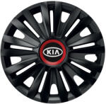AutoHelix MSA Set 4 capace roti Negre Cu Inel Rosu Royal R14 Compatibil Cu Kia (10813)
