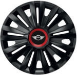 AutoHelix MSA Set 4 capace roti Negre Cu Inel Rosu Royal R14 Compatibil Cu Mini (10831)