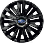 AutoHelix MSA Set 4 capace roti Negre Cu Inel Cromat Royal R15 Compatibil Cu Subaru (10667)