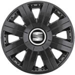AutoHelix MSA Set 4 Capace Roti 15 inchi (R15) Cosmos Negru, Compatibile cu Seat (3747)