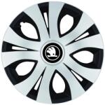 AutoHelix MSA Set 4 Capace Roti Top Gri-Negru R16, Compatibil Cu Skoda Nou Alb-Negru (20189)