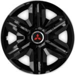 AutoHelix MSA Set 4 capace roti hubcaps fast black R15 Compatibil Cu Mitsubishi (6923)