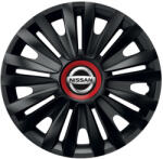AutoHelix MSA Set 4 capace roti Negre Cu Inel Rosu Royal R16 Compatibil Cu Nissan (10839)