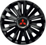 AutoHelix MSA Set 4 capace roti Negre Cu Inel Cromat Royal R15 Compatibil Cu Mitsubishi (10637)