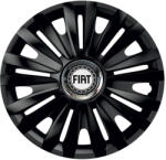 AutoHelix MSA Set 4 capace roti Negre Cu Inel Cromat Royal R14 Compatibil Cu Fiat (10601)