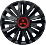 AutoHelix MSA Set 4 capace roti Negre Cu Inel Rosu Royal R14 Compatibil Cu Mitsubishi (10834)