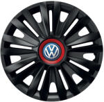 AutoHelix MSA Set 4 capace roti Negre Cu Inel Rosu Royal R14 Compatibil Cu Volkswagen (10873)