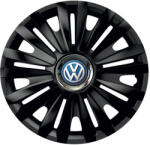AutoHelix MSA Set 4 capace roti Negre Cu Inel Cromat Royal R14 Compatibil Cu Volkswagen (10675)