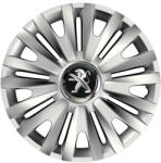 AutoHelix MSA Set 4 capace roti Cu Inel Cromat Royal R15 Compatibil Cu Peugeot (8058)