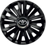 AutoHelix MSA Set 4 capace roti Negre Cu Inel Cromat Royal R16 Compatibil Cu Toyota (10674)