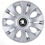 AutoHelix MSA Set 4 Capace Roti 16 inchi (R16), Compatibil Cu Skoda Nou Alb-Negru, model Top Gri (20281)