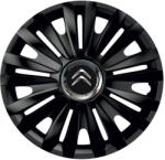 AutoHelix MSA Set 4 capace roti Negre Cu Inel Cromat Royal R15 Compatibil Cu Citroen (10593)