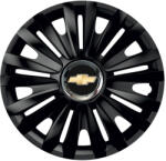 AutoHelix MSA Set 4 capace roti Negre Cu Inel Cromat Royal R16 Compatibil Cu Chevrolet (10591)