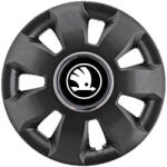 AutoHelix MSA Set 4 Capace Roti potrivite jantelor de 16 inch, pentru Skoda Alb Negru model Ares Black (17987)
