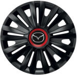 AutoHelix MSA Set 4 capace roti Negre Cu Inel Rosu Royal R15 Compatibil Cu Mazda (10826)