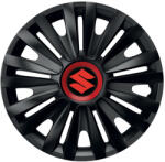 AutoHelix MSA Set 4 capace roti Negre Cu Inel Rosu Royal R16 Compatibil Cu Suzuki (10869)