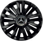 AutoHelix MSA Set 4 capace roti Negre Cu Inel Cromat Royal R15 Compatibil Cu Mercedes-Benz (10629)