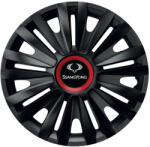 AutoHelix MSA Set 4 capace roti Negre Cu Inel Rosu Royal R15 Compatibil Cu SsangYoung (10862)