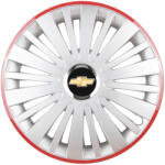 AutoHelix MSA Set 4 Capace Roti, potrivite jantelor de R16, pentru Chevrolet, model falcon argintiu cu rama rosie (13095)