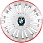 AutoHelix MSA Set 4 Capace Roti, potrivite jantelor de R16, pentru BMW, model falcon argintiu cu rama rosie (13092)