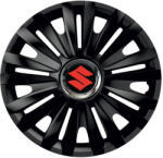 AutoHelix MSA Set 4 capace roti Negre Cu Inel Cromat Royal R16 Compatibil Cu Suzuki (10671)