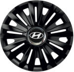 AutoHelix MSA Set 4 capace roti Negre Cu Inel Cromat Royal R14 Compatibil Cu Hyundai (10607)