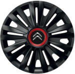 AutoHelix MSA Set 4 capace roti Negre Cu Inel Rosu Royal R15 Compatibil Cu Citroen (10793)
