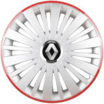 AutoHelix MSA Set 4 Capace Roti, potrivite jantelor de R16, pentru Renault, model falcon argintiu cu rama rosie (13152)