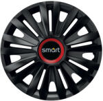 AutoHelix MSA Set 4 capace roti Negre Cu Inel Rosu Royal R14 Compatibil Cu Smart (10858)