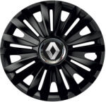 AutoHelix MSA Set 4 capace roti Negre Cu Inel Cromat Royal R14 Compatibil Cu Renault (10648)