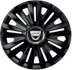 AutoHelix MSA Set 4 capace roti Negre Cu Inel Cromat Royal R16 Compatibil Cu Dacia (10597)